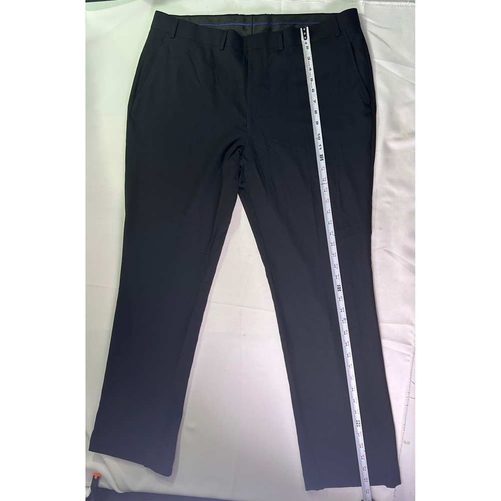 Billy London UK Mens Black Slim Fit Dress Pants 40x32 Suit Trousers Flat Front‎ - Picture 7 of 10